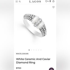 LAGOS Silver and White Caviar Ring sz 7